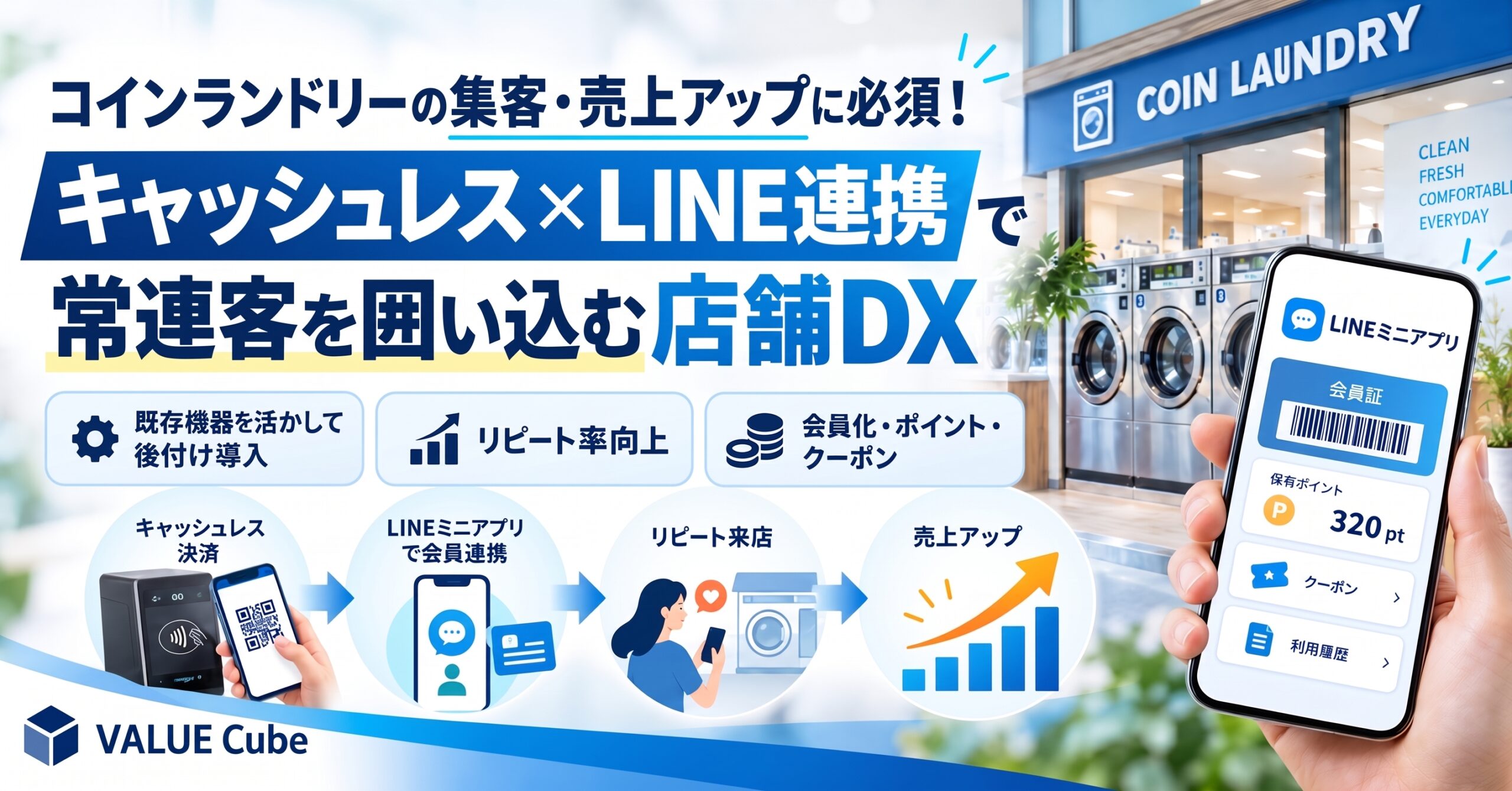 【コインランドリー集客】キャッシュレス×LINE連携でリピート率を伸ばす最新DX